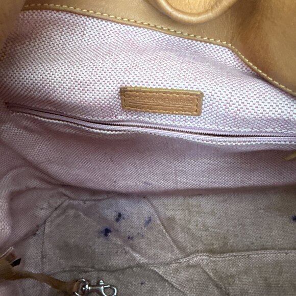 Dooney & Bourke Leather Caramel Bag Logo Lock Hobo Pebble Grain Handbag READ - Picture 10 of 12